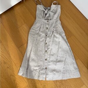 Wilfred Light Gray Midi Dress with Button Detail